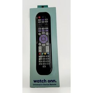 onn Universal 6-Device Remote Control Backlit Buttons TV DVD Blu-ray Soundbar